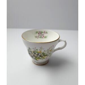 Vintage Elizabethan Crown Trent Staffordshire Month Tea Cup May Lily of Valley